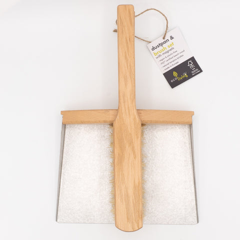 Eco Living Wooden Dustpan and Brush