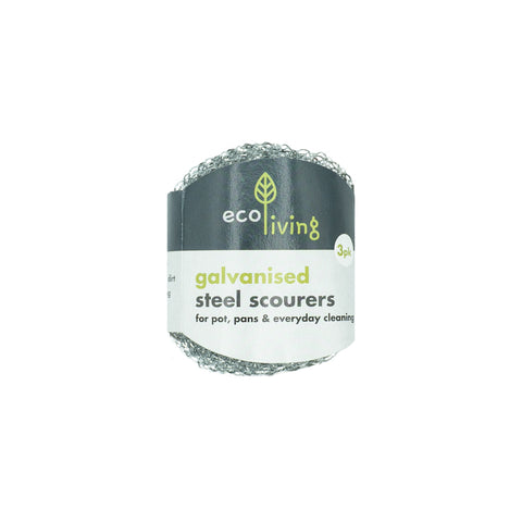 Eco Living Steel Scourer 3pk