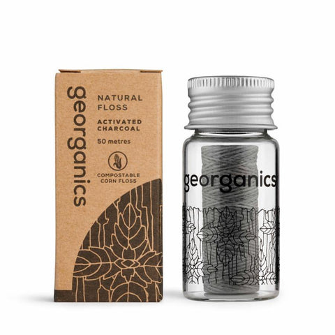 Georganics Dental Floss with dispenser - Charcoal