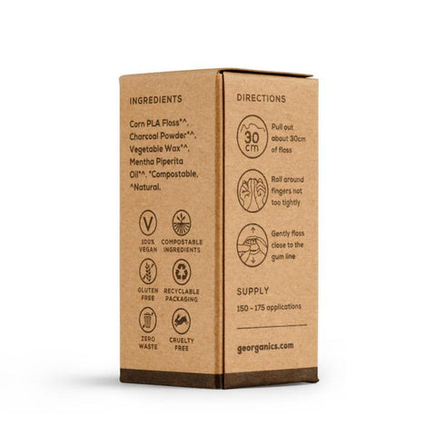 Georganics Dental Floss with dispenser - Charcoal